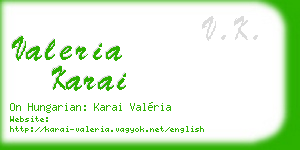 valeria karai business card