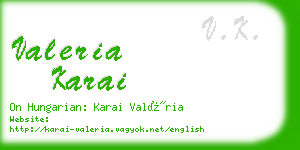 valeria karai business card